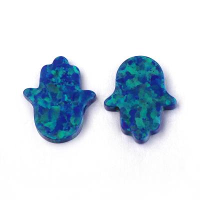 China 11x13mm Fire Hand Opal / OP27 Ocean Blue Color Play or Dark Blue Opal / Synthetic Hamsa Opal for sale