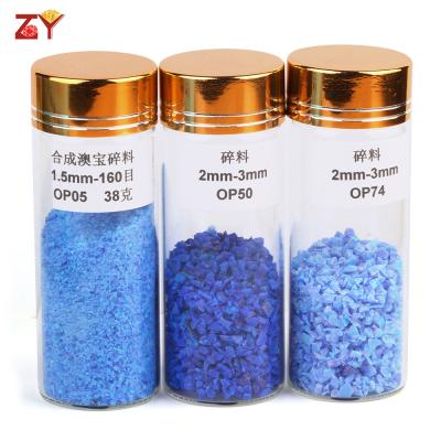 China Dichroism/(MOQ 5g each size each color) lab created crushed opal dichroic different colors from 2mm-3mm, 92 colors Synthetic Opal Chips for sale