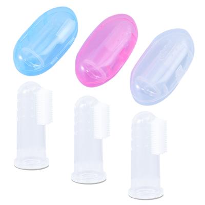 China Baby Silicone Finger Safe Oral Cleaning Massage Toothbrush for sale