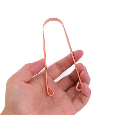 China Convenient hot sellingoral pink gold copper cleaner tongue scraper personalized for sale