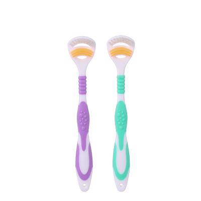 China High Quality Eco-friendly Tongue Scraper Toothbrush Silicone Plastic Tongue Remover Set Suppliers for sale