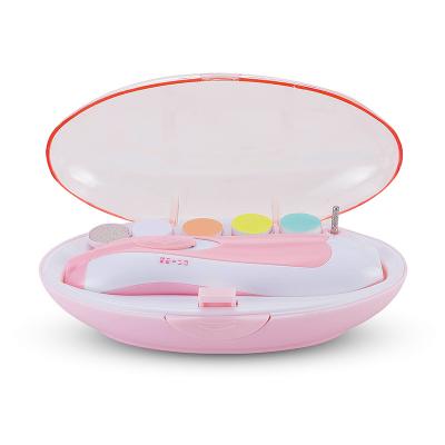 China 2021 Electric Finger Amazon Baby Nail Trimmer Set Folder Nail Polisher with LED Light for Newborn Care for sale