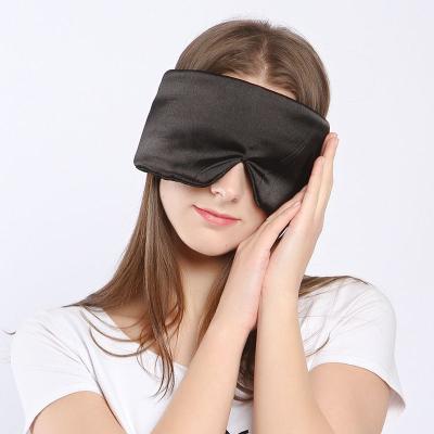 China Custom Logo Over Size Adjustable Band 100% Anti-puffiness 3D Silk Sleep Mask Weighted Silk Sleep Mask for sale