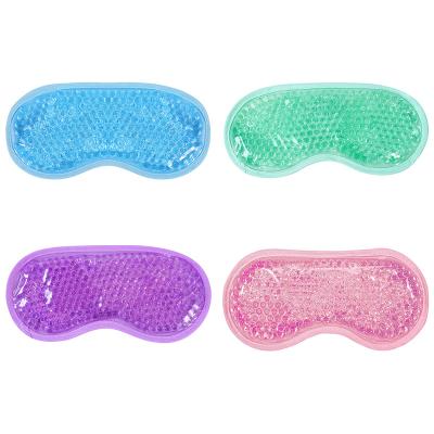 China Hot Amazon Sale Anti-puffiness Logo 3D Sleep Anti-stress Fatigue Reusable Pleat Therapy Cooling Gel Bead Eye Mask For Hot Summer for sale