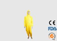 China Lightweight Disposable Protective Clothing Yellow Color For Pesticide Spraying for sale