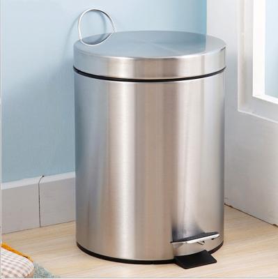 China Hot Selling Stocked Stainless Steel Dust Bin PP Bucket Foot Pedal Home Trash Can for sale