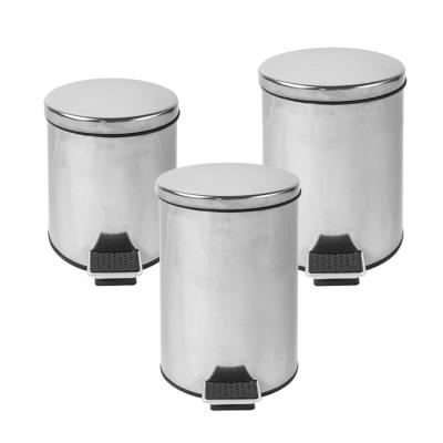 China Sustainable Commercial Waste Bin 3 5 8 12 20 30 50 Liter Stainless Steel Indoor Rubbish Bin With Foot Pedal for sale