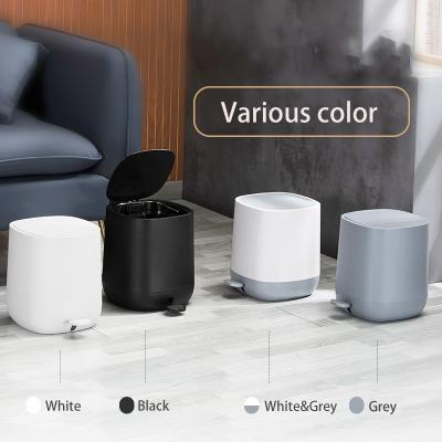 China Durable Simple Slim Design ABS Plastic Kitchen Bathroom Plastic Bin LID Soft Closing Trash Can for sale