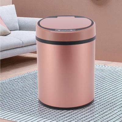 China Sustainable Decorative Swing Lid Round High Quality Stainless Steel Trash Bins For Restaurants for sale