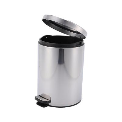 China 2021 Household Kitchen Trash Bins High Quality Sustainable Stainless Steel Pedal Trash Can for sale