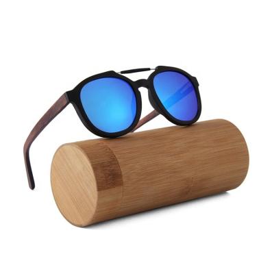 China Fashion Sunglasses Wholesale Fashion Wooden Sunglasses Double Bridge Polarized Wooden Frame Sunglasses for sale