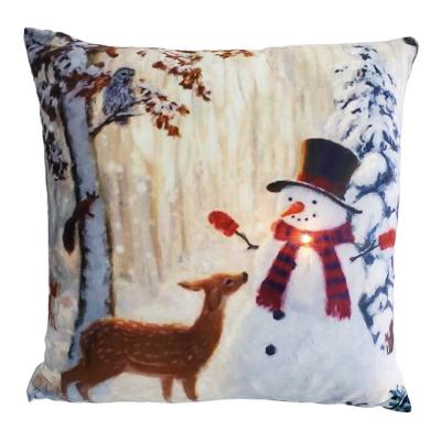 China Christamas Home Decoration LED Wholesale Christmas Fancy 100% Polyester Christmas cusions for home decor WHOLESALES CUSHION COVER for sale