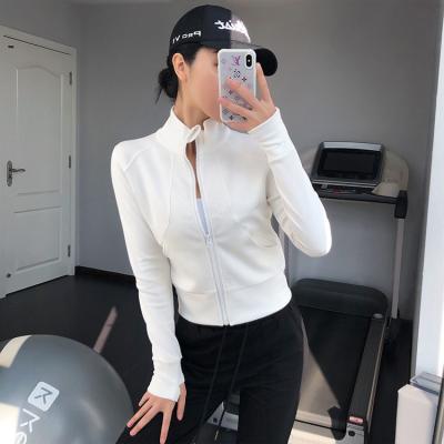 China Sustainable Custom Logo Yoga Gym Women Sport Jacket With Full Zipper Fitness Jacket Women for sale