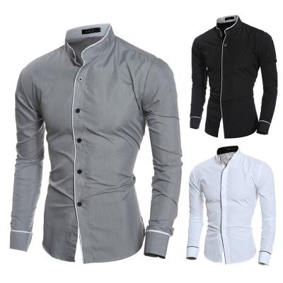 China New Wholesale Men's Autumn Casual Breathable White Long Sleeve Blouse Shirt for sale