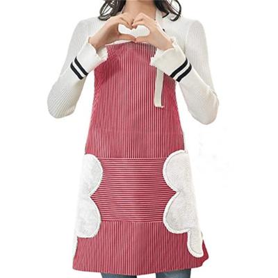 China Waterproof Oxford Cloth Stripes Can Be Wiped Waterproof Chef Cafe BBQ Food Cooking Bib Aprons Kitchen Cleaning Apron for sale