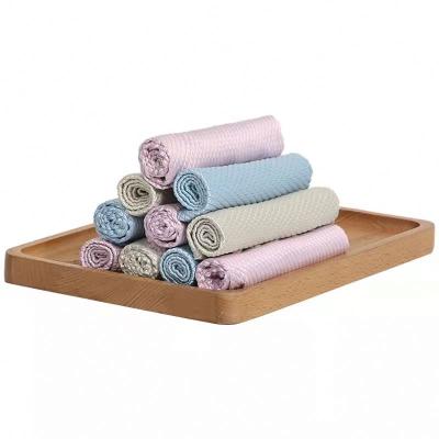 China Viable Soft Feel Weave Cleaning Cloth High Quality Fish Scales Towel for sale