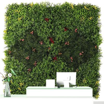 China Landscaping Decoration Handmade Outdoor UV Resisted PE Faux Hedge Rolls Wall Artificial Boxwood Green panels for Vertical Garden for sale