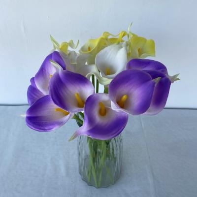 China Eco-friendly Surprise Price decorative Callalily flowers plants Eco Friendly PU real touch Available Easter home wedding hotel  decor for sale