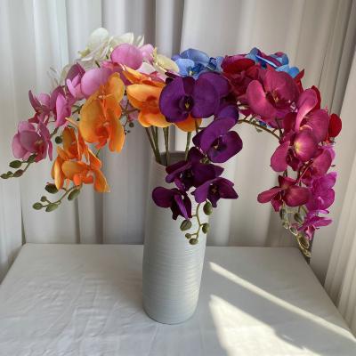 China Eco-friendly Rushed 96cm 8 pcs soft Artificial butterfly orchid flowers Preserved Flowers Plants Decorative Flowers Wreaths home decor for sale