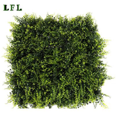 China Natural Touch LFL  mix flower leaf artificial boxwood panel  home garden decor UV- protected factory wholesale green wall plant wall decor for sale