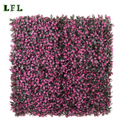 China Natural Touch LFL gardenia leaf flower artificial boxwood panel  home garden decor UV- protected factory wholesale green wall plant wall decor for sale