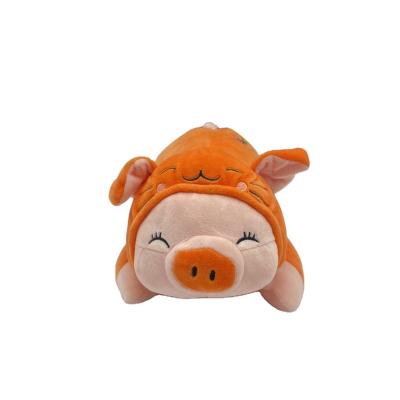 China Kids Gift Customized super soft cartoon hugging toys cute stuffed animal pillows sofa pillows orange piglets soft plush toys for sale