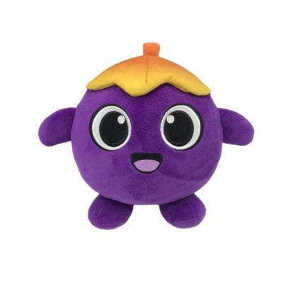 China Kids Gift Customized LOGO fruit and vegetable plush stuffed toys with funny facial expressions cute purple eggplant plush toys for sale