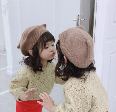 China COMMON Wholesale Baby Solid Color Cute Kids Beanie Knitted Hats For Winter for sale