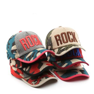 China breathable & Waterproof Wholesale ROCK Baseball Cap Custom 3D Embroidery Baseball Cap Sports Hat Mesh for sale