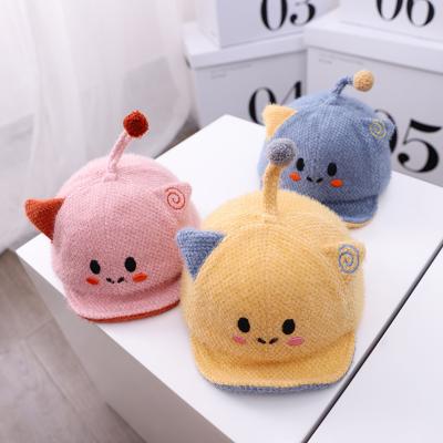 China COMMON wholesale custom made winter kids logo warm cute baseball cap wool for kids for sale