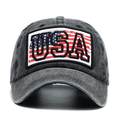 China breathable & Waterproof Soft Embroidery Patch Stone Wash Worn Baseball Cap 1 Shopper for sale