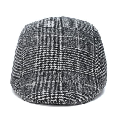 China Striped Taxi Driver Homme Outdoor Flat Hats For Men Hat Style Unisex British Classic Plaid Beret Denim Hats Womens Wool French Berets for sale