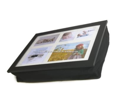 China Convertible Photo Frame Overlay Tray With Picture Convertible Photo Cushion Bag Overlay Tray Wooden Desk for sale