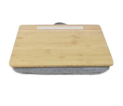 China (Other) Adjustable Bamboo Lap Tray With Ipad Holder Bamboo Lap Desk With Cushion Bag for sale