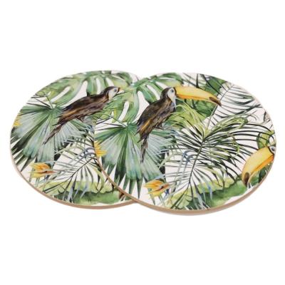 China Sustainable MDF Coaster With Fruit Design Cork Backed Coaster And Wooden Coaster for sale