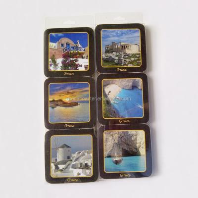 China New Greece Souvenir Products Souvenir Wooden Coaster Classic / Postmodern Souvenir Gift for sale