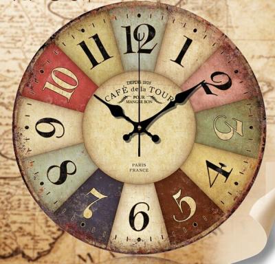 China Antique Style Wall Clock Quartz Analog Digital Clock for sale