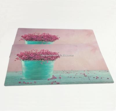 China Sustainable Plastic Plastic Dinner Place Mat Dinner Table Mat With Flower Design for sale