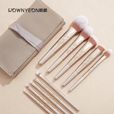 China Reusable High Custom Color Rose Gold Blending Makeup Brushes Colorful Rownyeon Qauilty Private Label Set With Case for sale