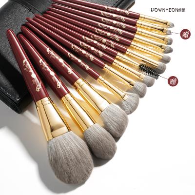 China Reusable Pony Eyebrow Eyeliner Tool Goat Hair Makeup Set Brush Custom Logo Make Up Brushes Private Label for sale