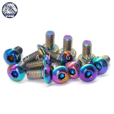 China ISO7380 3mm Pan Rainbow Color Hex Gr2 Socket Titanium Pan Head Machine Screws For Bike Bicycle for sale