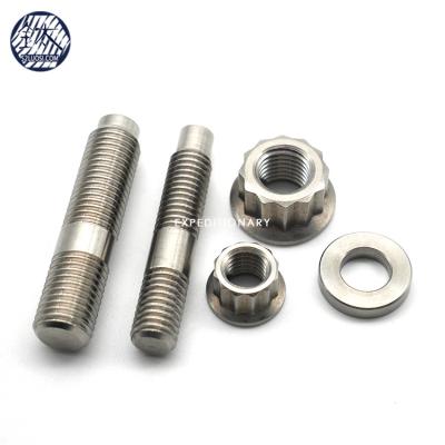 China Gr5 Motorcycle Titanium Exhaust Manifold Studs M8 M10 Nut Gasket Kit For Motorcycle for sale