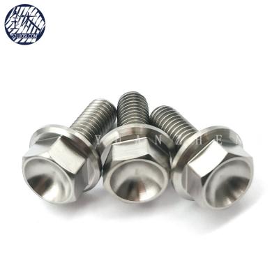 China TITANIUM Gr5 Alloy Titanium Flange Motorcycle Head Bolts for sale