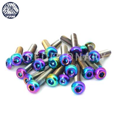 China Titanium Socket Knob Pan Anodized Gold Color M3 Hex Head Screws for sale