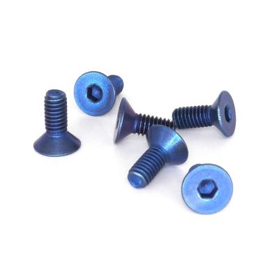 China Blue Titanium Anodized Screws Hex Socket Countersunk Head Colored Screws for sale