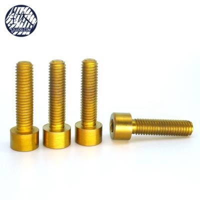 China Gr2 China Allen Socket Gr5 Fasteners Gold Color Allen Socket Titanium Alloy for sale