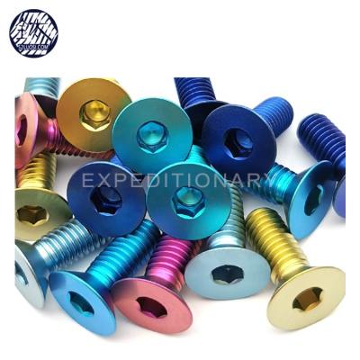 China Pan Gr 5 Anodized Titanium Hex Socket Screw Alloy Fasteners for sale