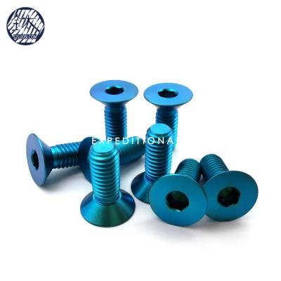 China Flat Grade 5 Titanium Alloy Anodized Bolt Screw M6 M8 for sale