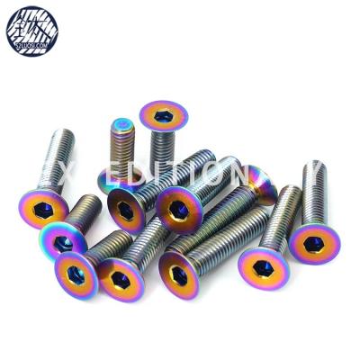 China Flat Color Grade 5 Anodized Titanium Screw Price for sale