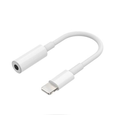 China New speaker design good selling aux adapter. White Earphone 8pin to 3.5 mm audio cable for iphone for sale